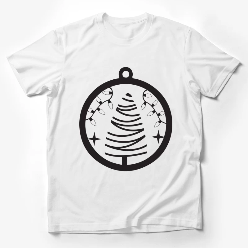 Ornement de Noël avec sapin et guirlandes lumineuses Homme T-Shirt