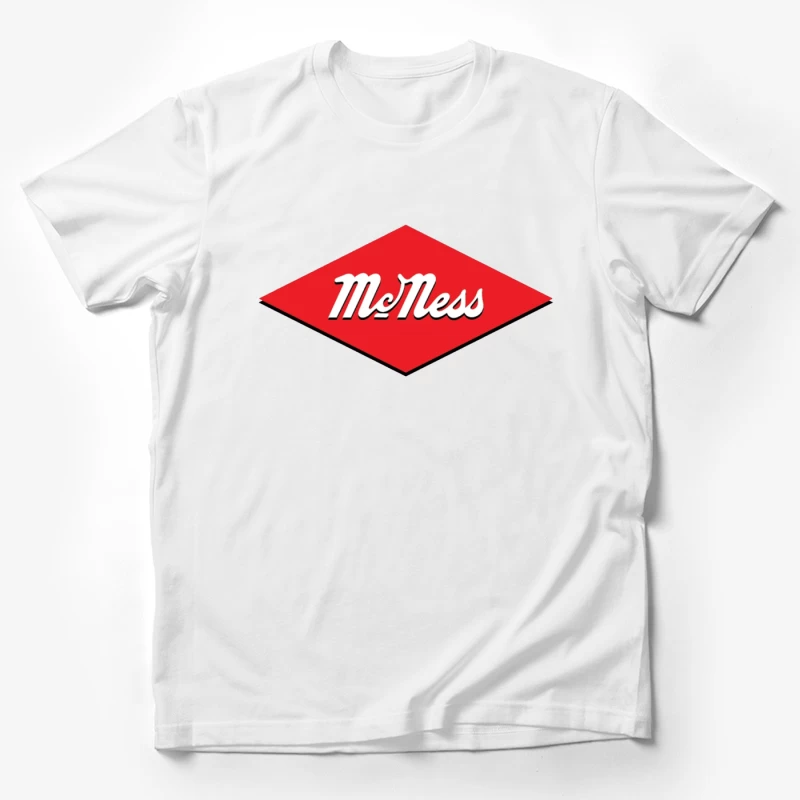 Vintage McNess Diamond Logo in Red and White Male T-Shirt