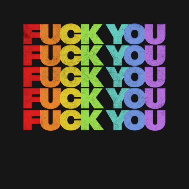 Fck You Rainbow- Original 70s Style Typographic Design Mouse Pad