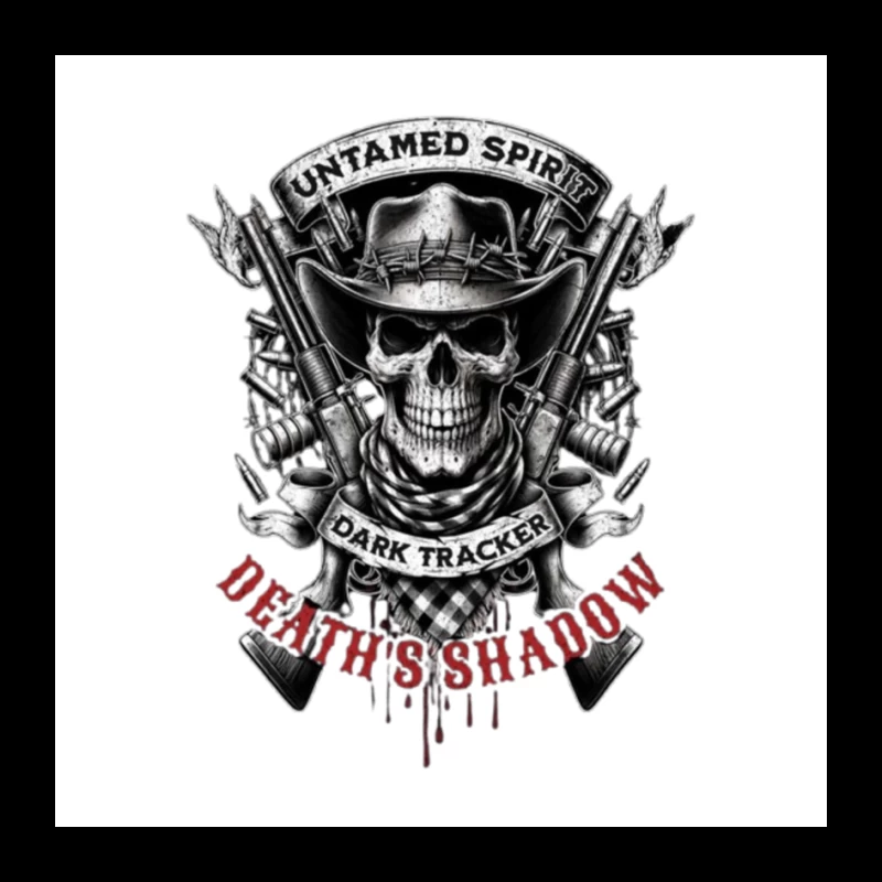 Untamed Spirit Dark Tracker Death's Shadow Skull with Crossed Guns Pin