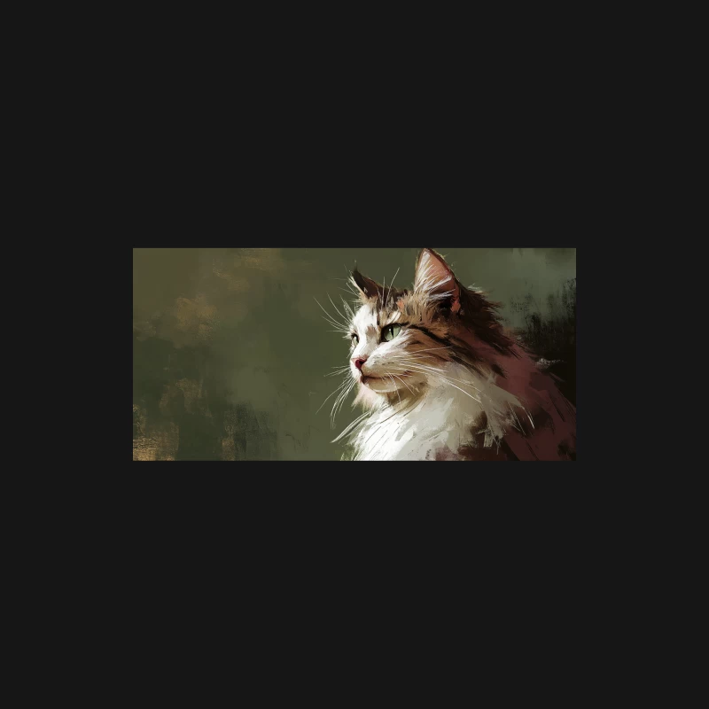 Majestic Feline Portrait: A Close-up of a Furry Cat Female Long Sleeve T-Shirt