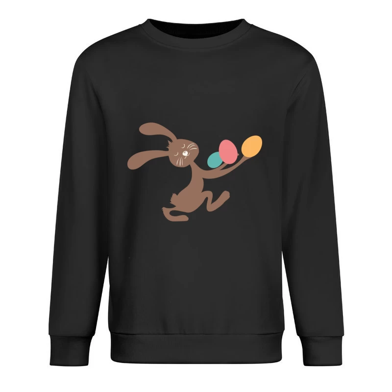 Lapin jouant avec des œufs colorés Homme Sweat-shirt à enfiler