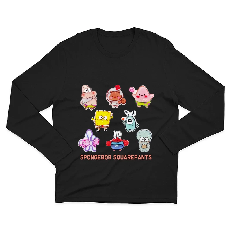 Niedliche SpongeBob Charaktere Herren Langarm T-Shirt