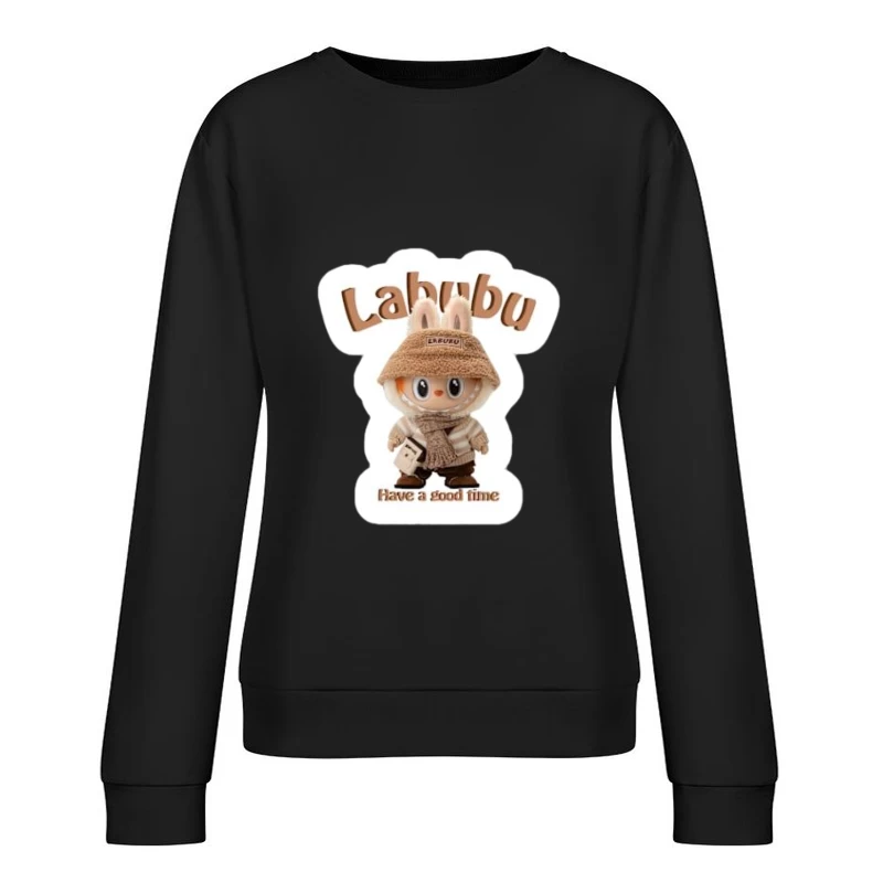 Kuschelige Labubu-Figur mit Winteroutfit Damen Pullover Sweatshirt