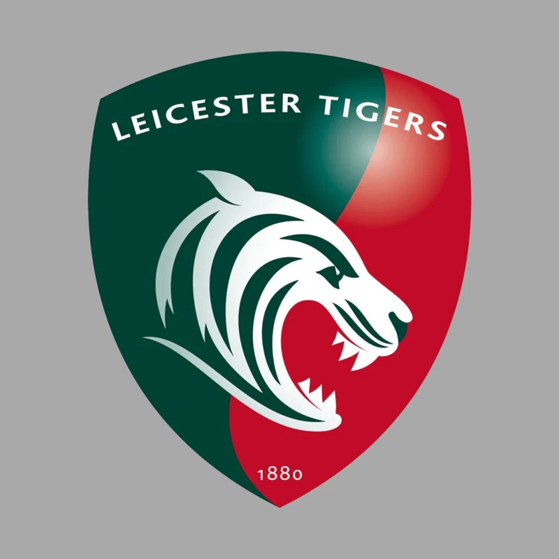 Leicester Tigers Rugby Club Official Logo Shield with Tiger Emblem Male Pullover Hoodie