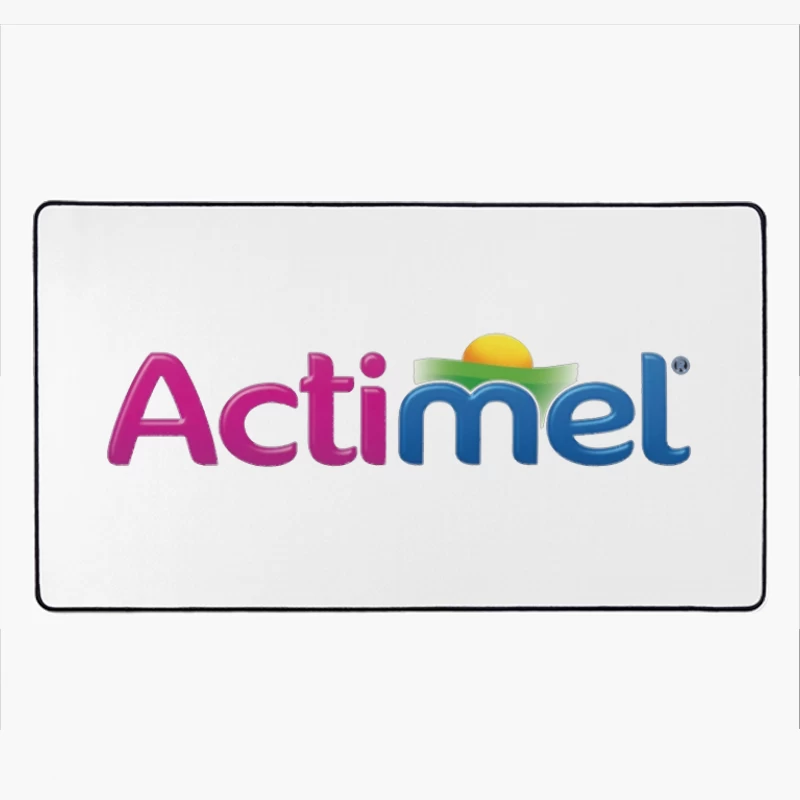 Actimel Dairy Brand Colorful Logo Design Desk Mat