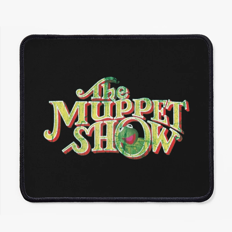 Vintage Logo Design of The Muppet Show with Green Frog Character Mouse Pad