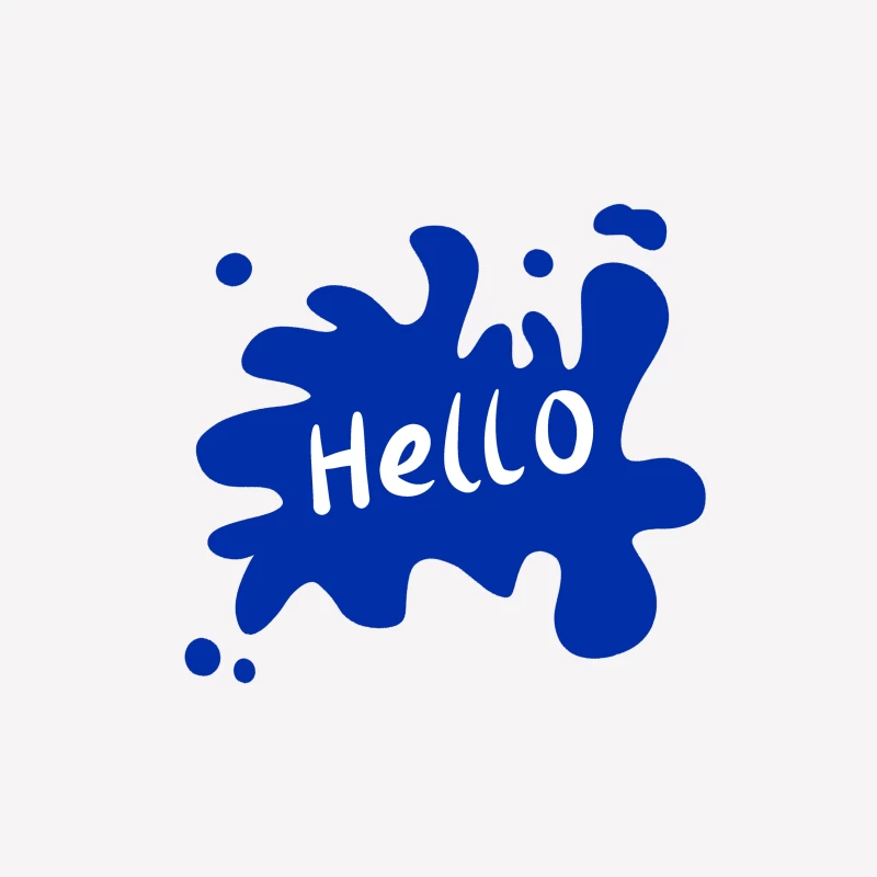 Blauer Spritzer mit 'Hallo' Herren T-Shirt