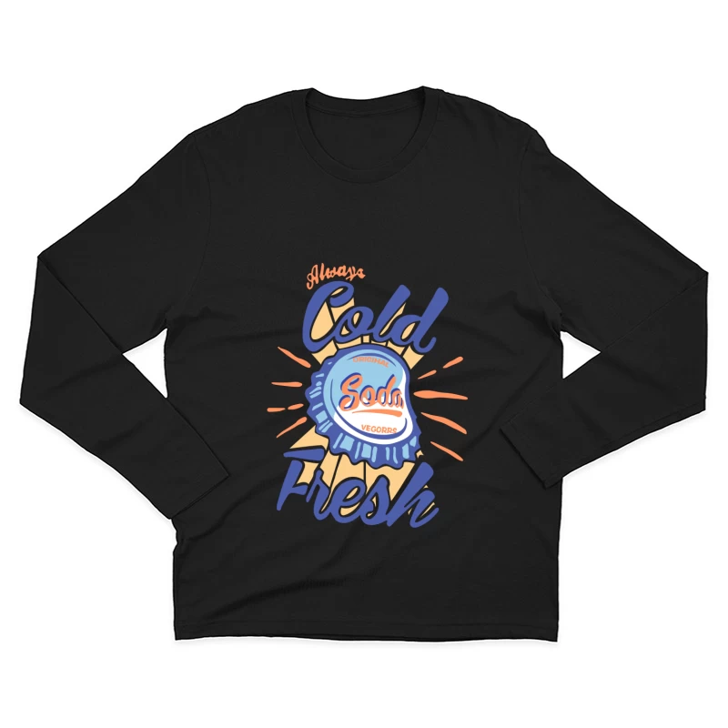 Immer kaltes frisches Original-Soda-Design Herren Langarm T-Shirt