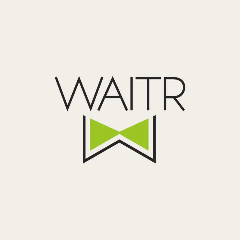 Waitr Food Delivery Service Logo with Green Bowtie Design Bucket Hat