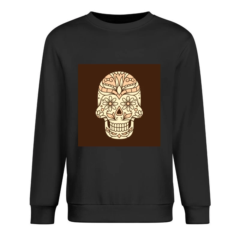 Crâne de sucre floral décoratif Homme Sweat-shirt à enfiler
