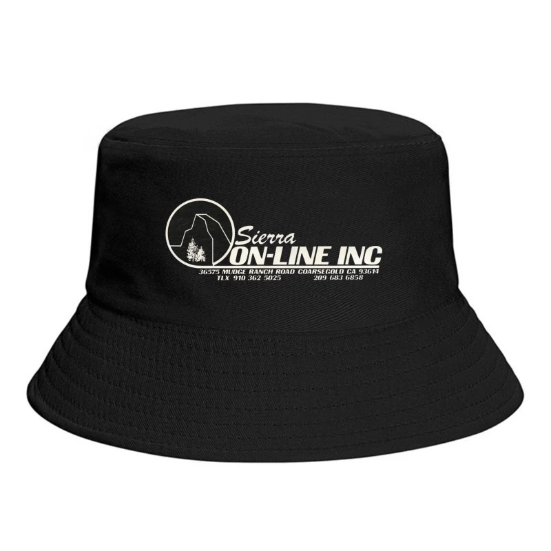 Minimalist Mountain and Pine Trees Corporate Logo Design Bucket Hat