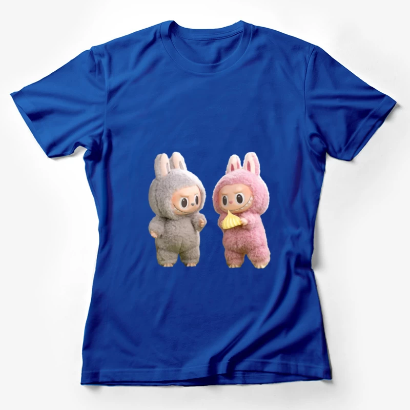 Niedliche Hasenfiguren mit Dessert Damen T-Shirt