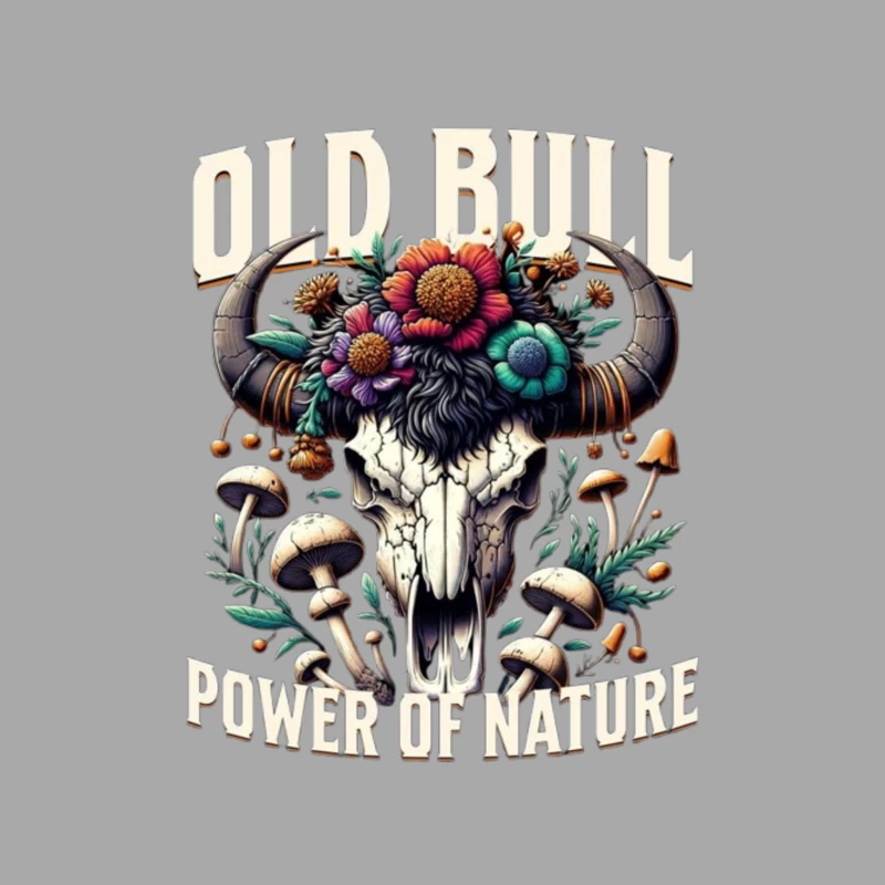 Floral Adorned Buffalo Skull: Power of Nature Male Pullover Hoodie