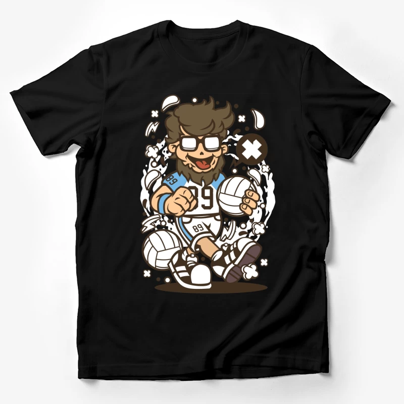 Joueur de Volley-Ball Cartoon Dynamique Homme T-Shirt