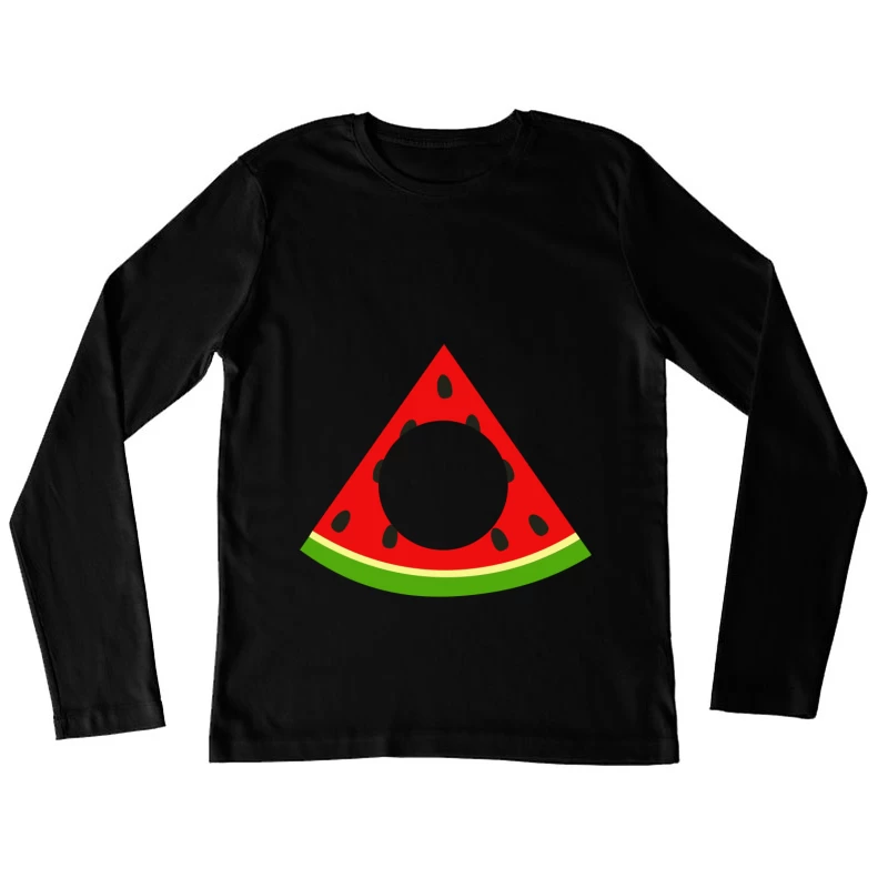 Illustration de tranche de pastèque avec trou Femme Manches Longues T-Shirt
