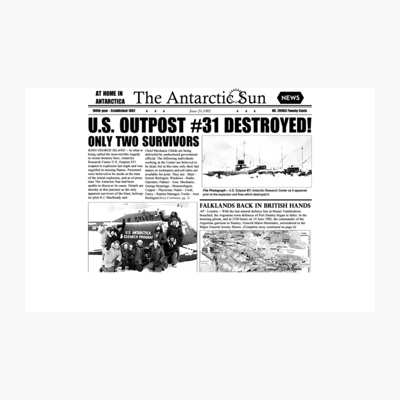 Antarctic Disaster and Falklands War: Historical Newspaper Headlines Travel Mug