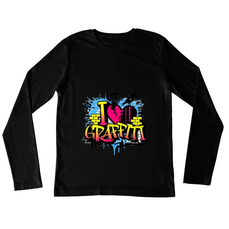 Ich liebe Graffiti Design Damen Langarm T-Shirt