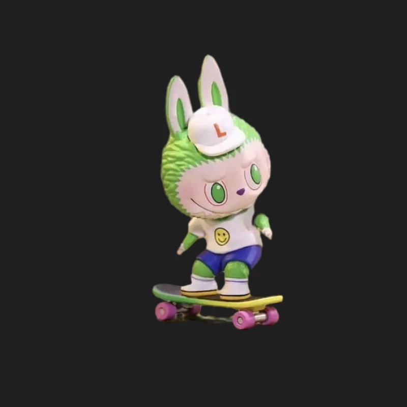 Grüne Häschenfigur auf Skateboard Herren Tanktops