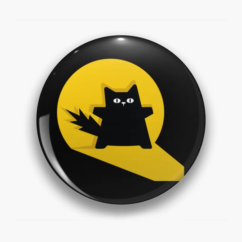 Bold Black Cat Spotlight Pin