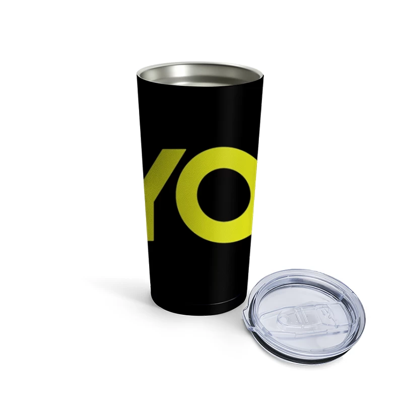 Ryobi Power Tools Brand Logo in Neon Yellow Travel Mug