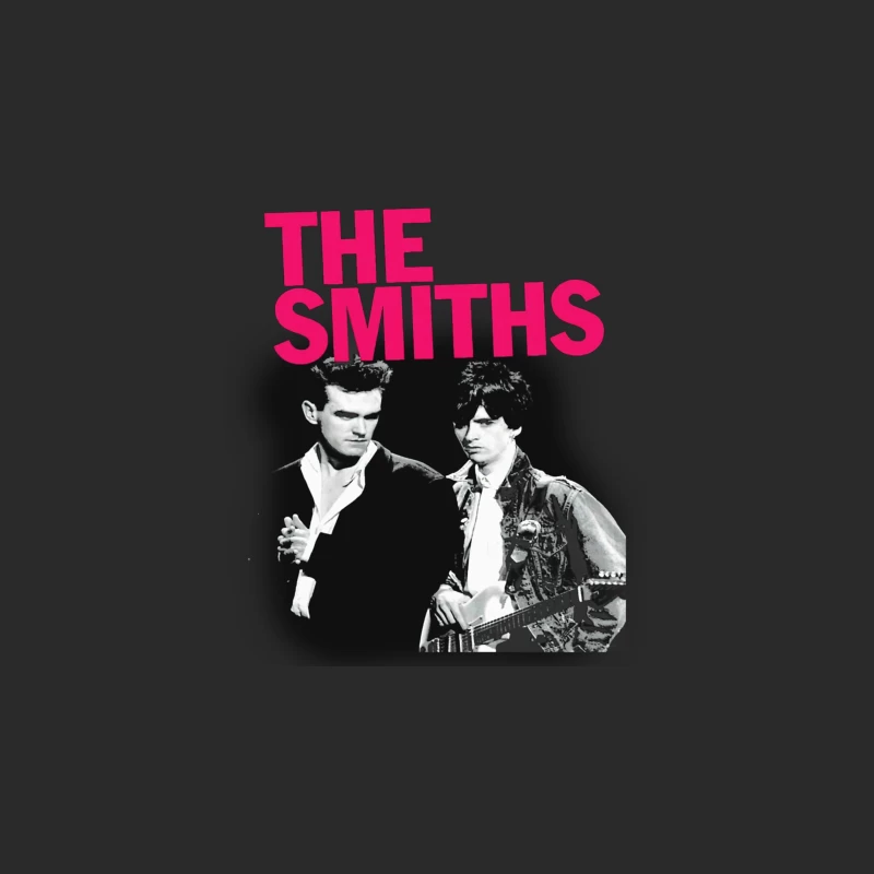 The Smiths: Iconic 1980s Indie Rock Band Portrait with Pink Logo Baseball Cap