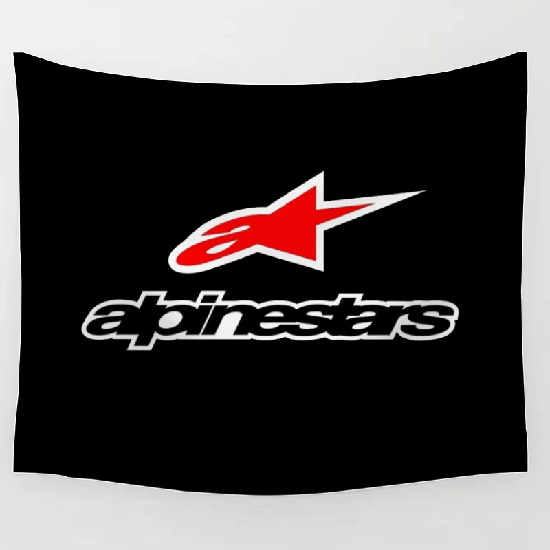 Alpinestars Motorsport Brand Logo with Red Star Design Tapestry