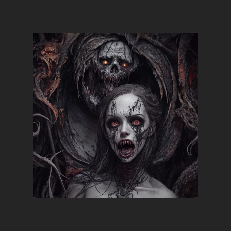 Gothic Nightmare: Demonic Horrors in Dark Fantasy Male Pullover Sweatshirt