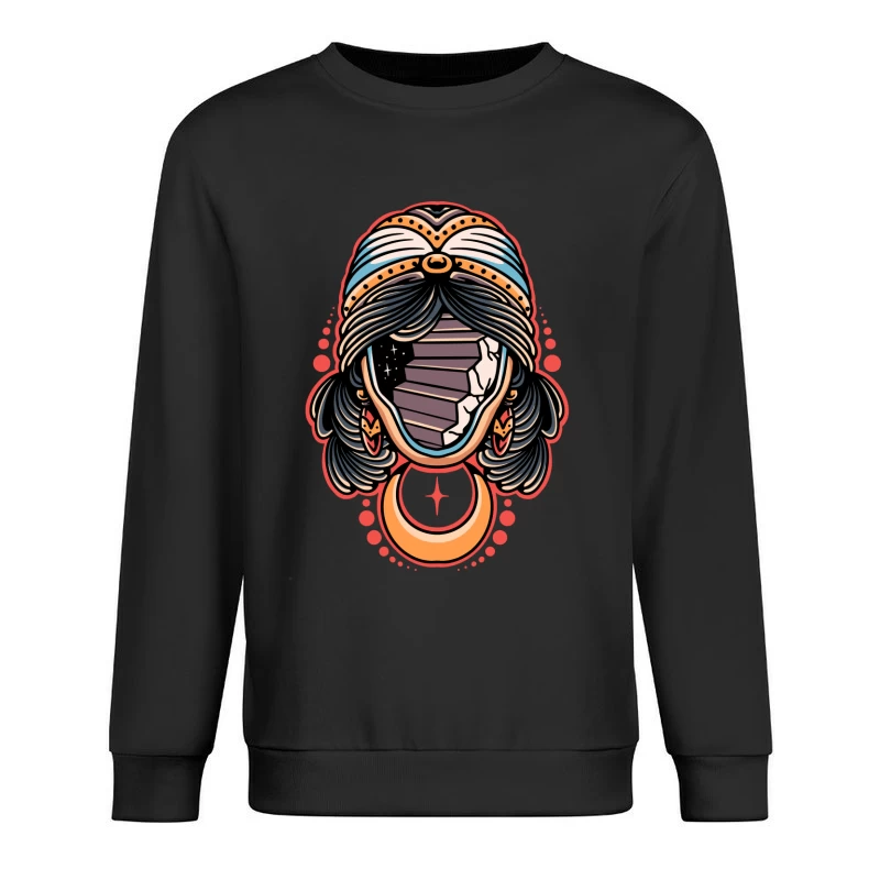 Surreal Mystic Illustration Male Pullover Sweatshirt