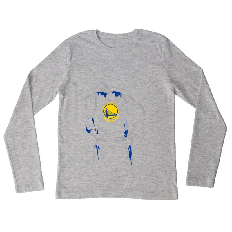Golden State Warriors Basketball Silhouette Damen Langarm T-Shirt