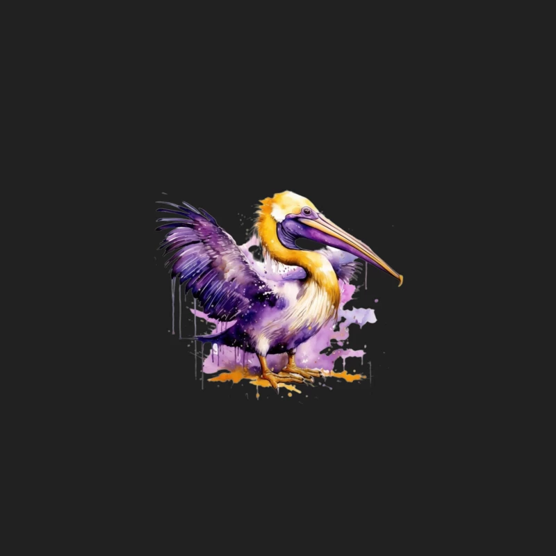 Colorful Watercolor Illustration of a Pelican Bucket Hat