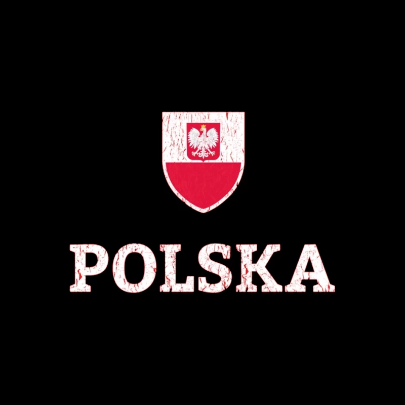 Polish National Shield with Eagle Emblem and Text Pin