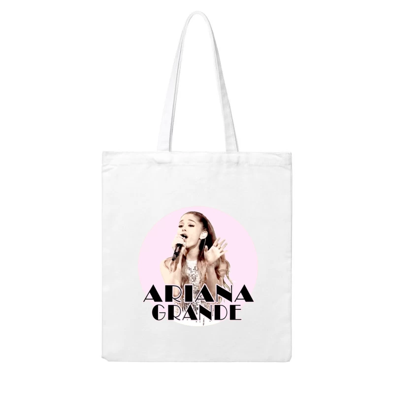 Pop Singer Performing in Sequin Dress with Stylized Typography Cotton Tote Bag