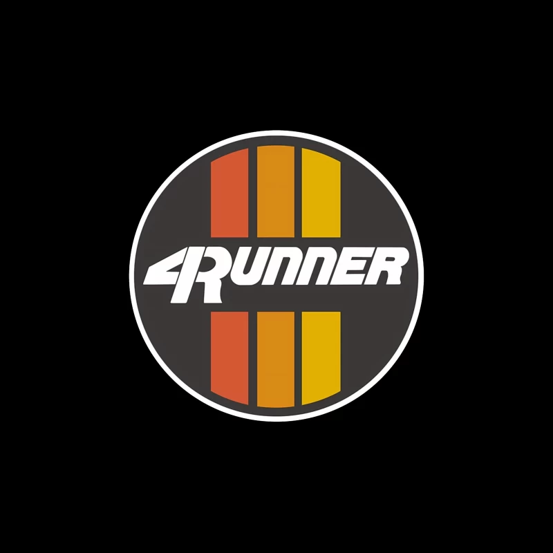 Retro-Style 4Runner Logo with Orange-Yellow Racing Stripes Tapestry