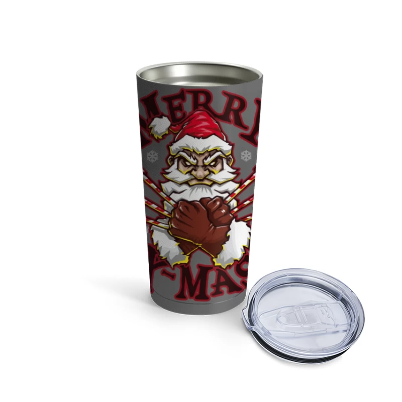 Muscle Santa: Merry X-Mas with Attitude Travel Mug