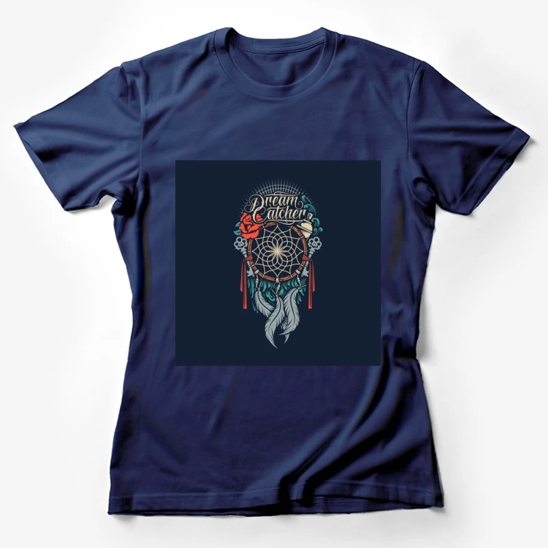 Attrape-Rêves Artistique avec Rose et Plume Femme T-Shirt