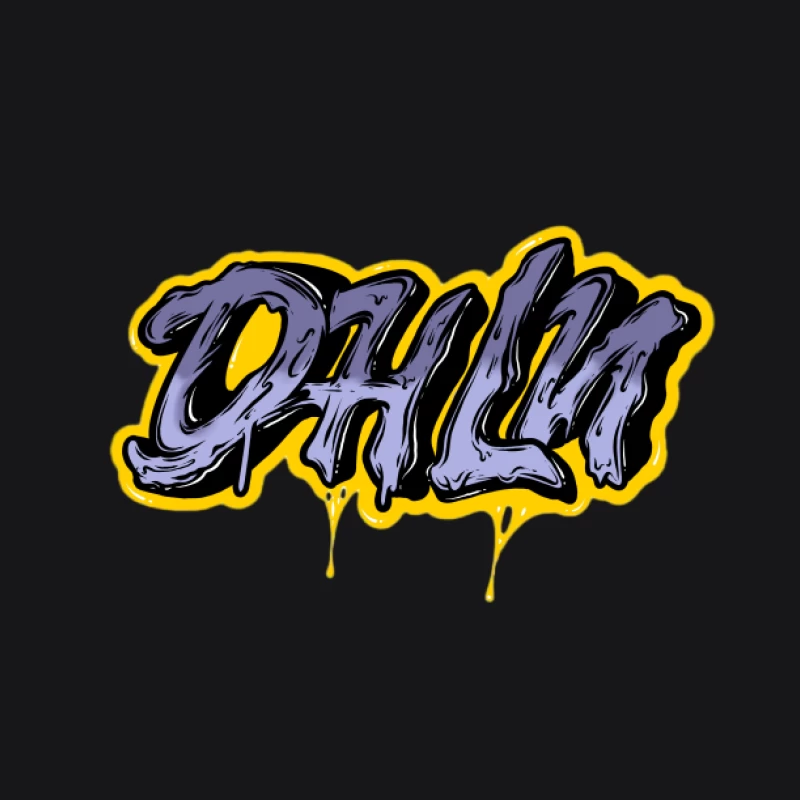 Graffiti-Logo mit gelber Umrandung Herren Pullover Hoodie