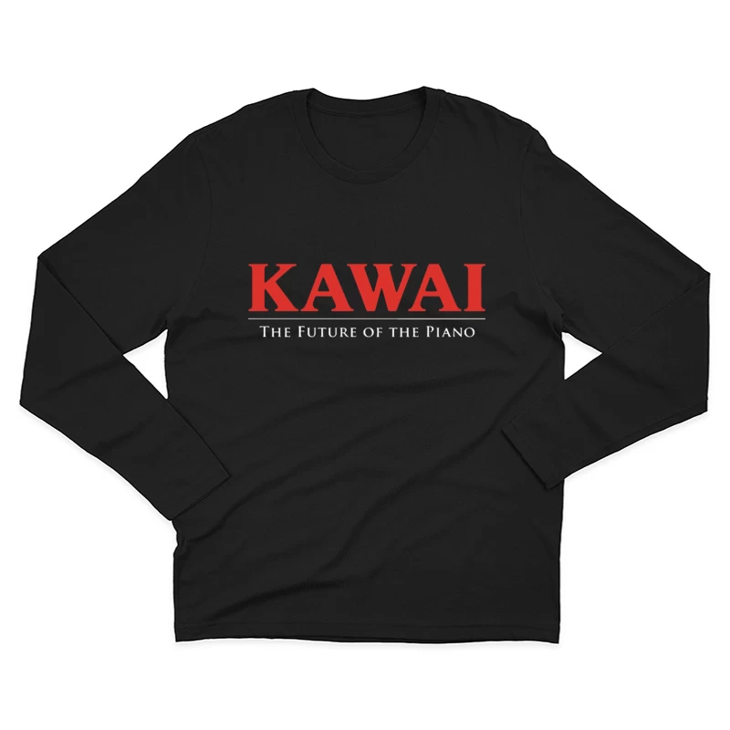 Kawai Piano Brand Logo with Slogan "The Future of the Piano" Male Long Sleeve T-Shirt