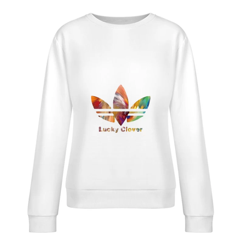 Buntes Logo mit Kleeblatt Damen Pullover Sweatshirt