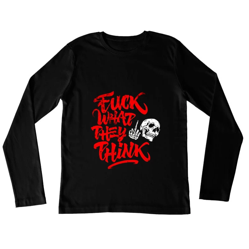 Rebellious Skull Graffiti Art Female Long Sleeve T-Shirt