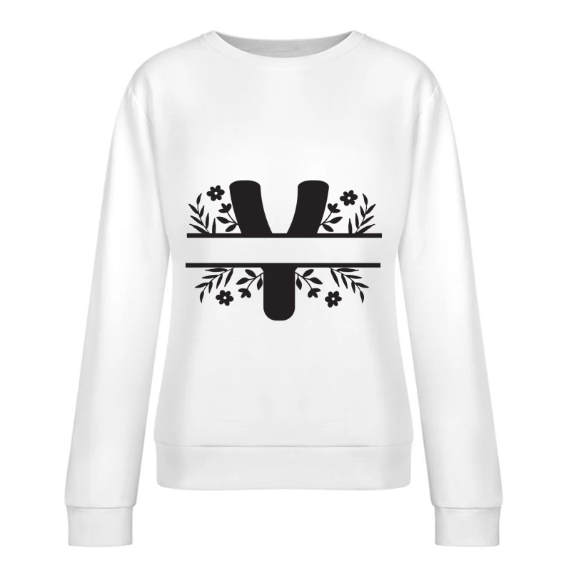 Symbole Yen décoratif floral Femme Sweat-shirt à enfiler