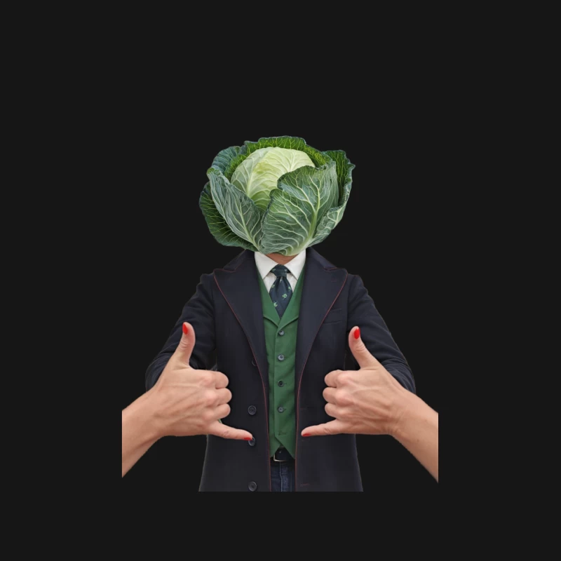 Surreal Cabbage-Headed Businessman Gives Double Thumbs Up Mouse Pad