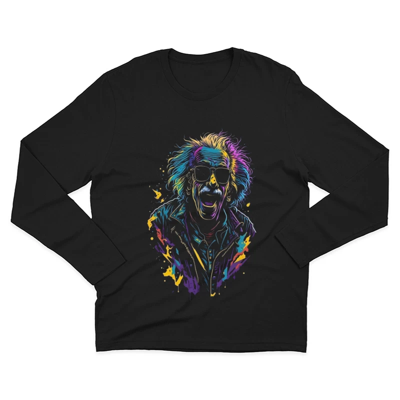 Colorful Retro Cartoon Illustration Male Long Sleeve T-Shirt