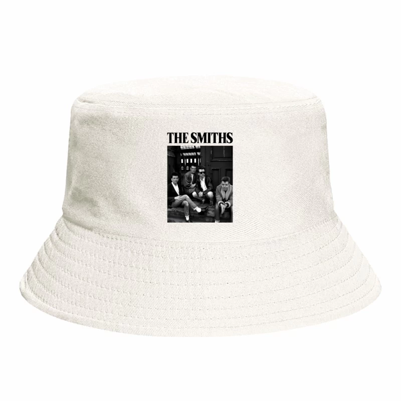 The Smiths: Iconic 1980s British Alternative Rock Band in Black and White Bucket Hat