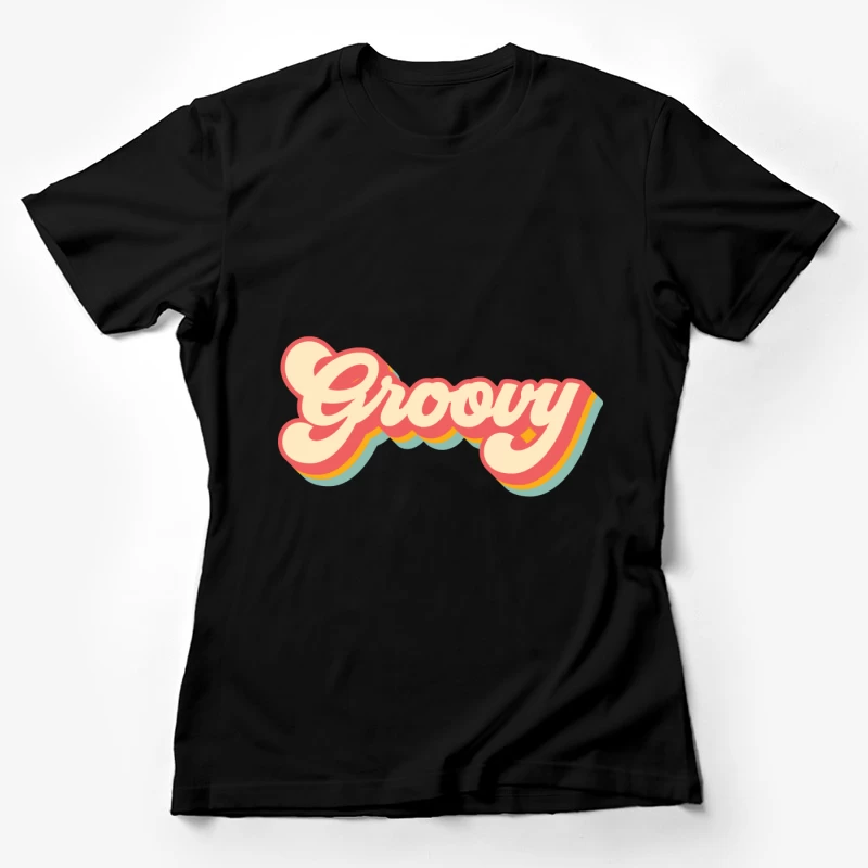 Retro Groovy Schriftzug Damen T-Shirt