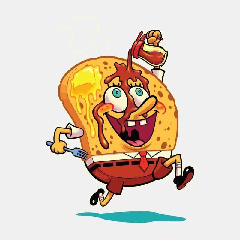 Excited Cartoon Slice of Toast Male Tank Top