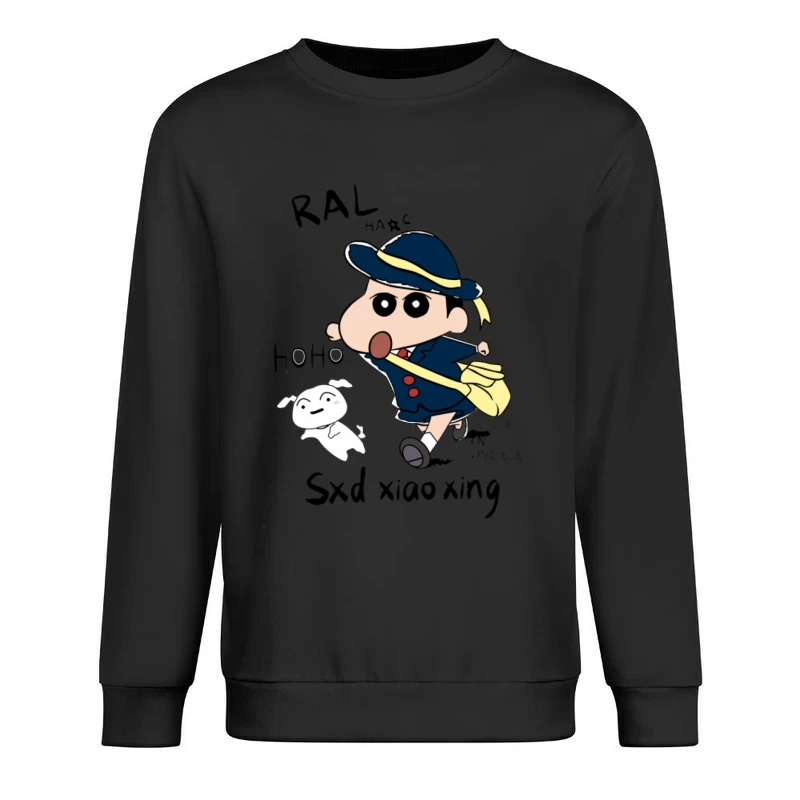 Lustiger Comic-Charakter mit Hund Herren Pullover Sweatshirt