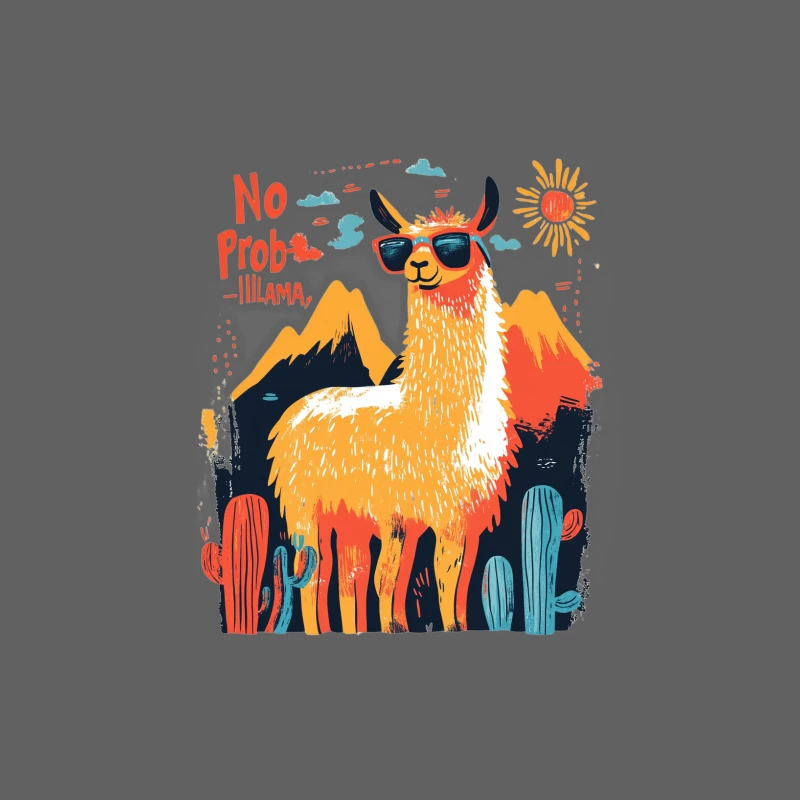 Cool Llama's Desert Adventure: No Prob-llama! Male Tank Top