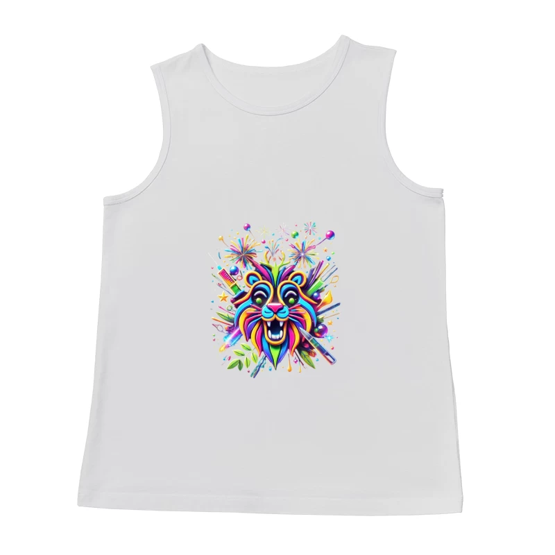 Lion abstract line face Male Tank Top