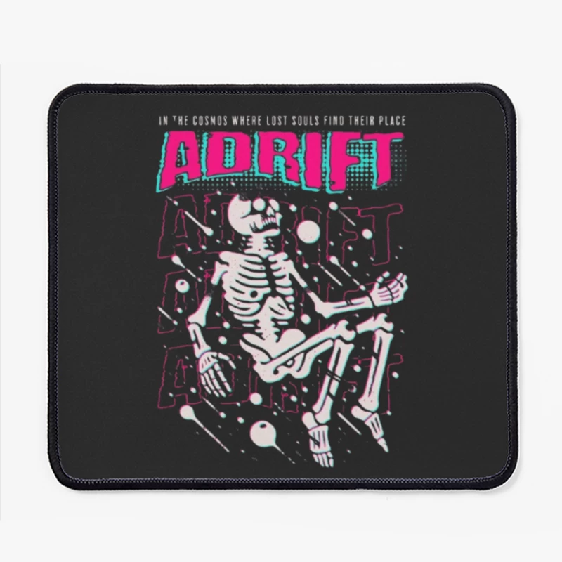 Adrift Skeletal Typography Design in Retro Punk Style Mouse Pad